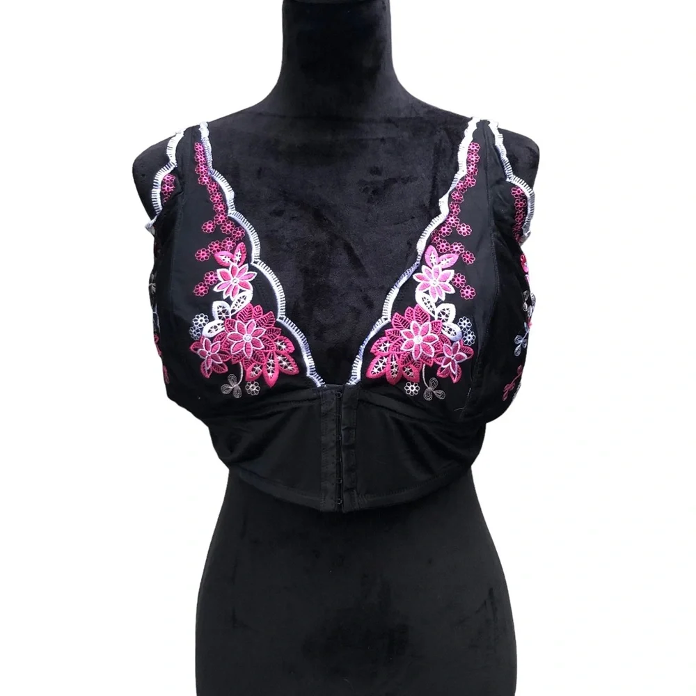 Pure Beauty Rene Rofe Floral Embroidered Wireless Bra size 3X - Picture 4 of 11